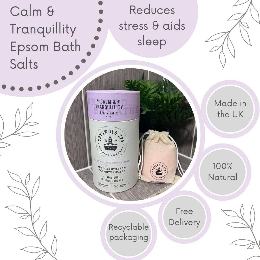 Luxury Epsom Bath Salts with Bergamot & Cedarwood | Calm & Tranquillity | £6.99