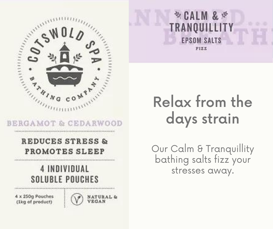 Luxury Epsom Bath Salts with Bergamot & Cedarwood | Calm & Tranquillity | £6.99