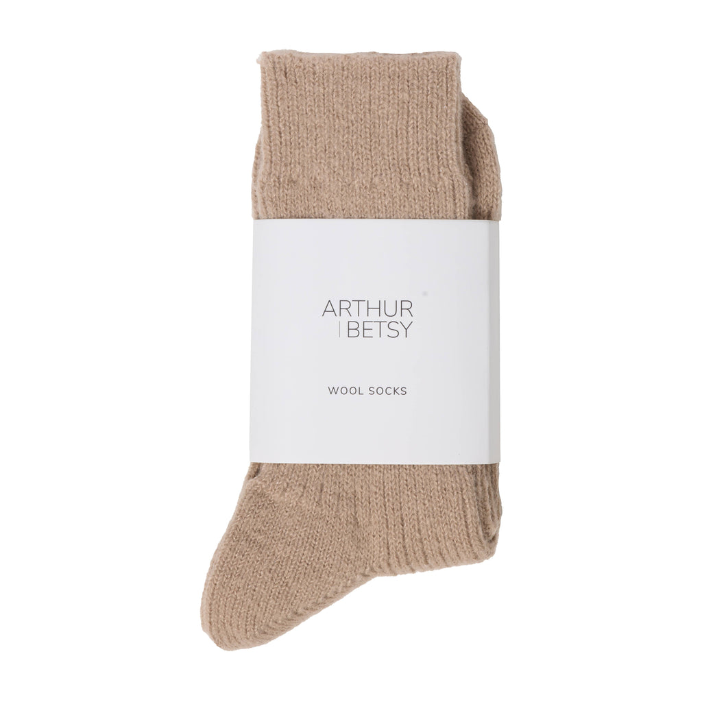 Cosy Alpaca Wool socks in wheat taupe | Luxurious & warm for maximum comfort | £10.00