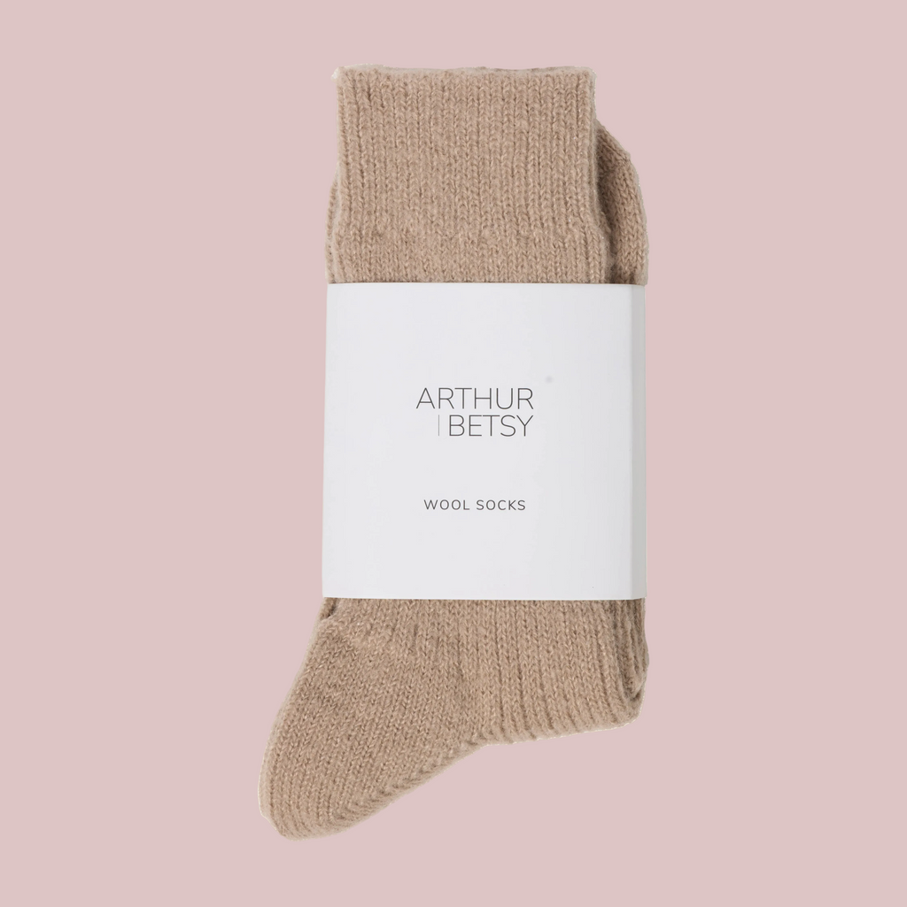 Cosy Alpaca Wool socks in wheat taupe | Luxurious & warm for maximum comfort | £10.00
