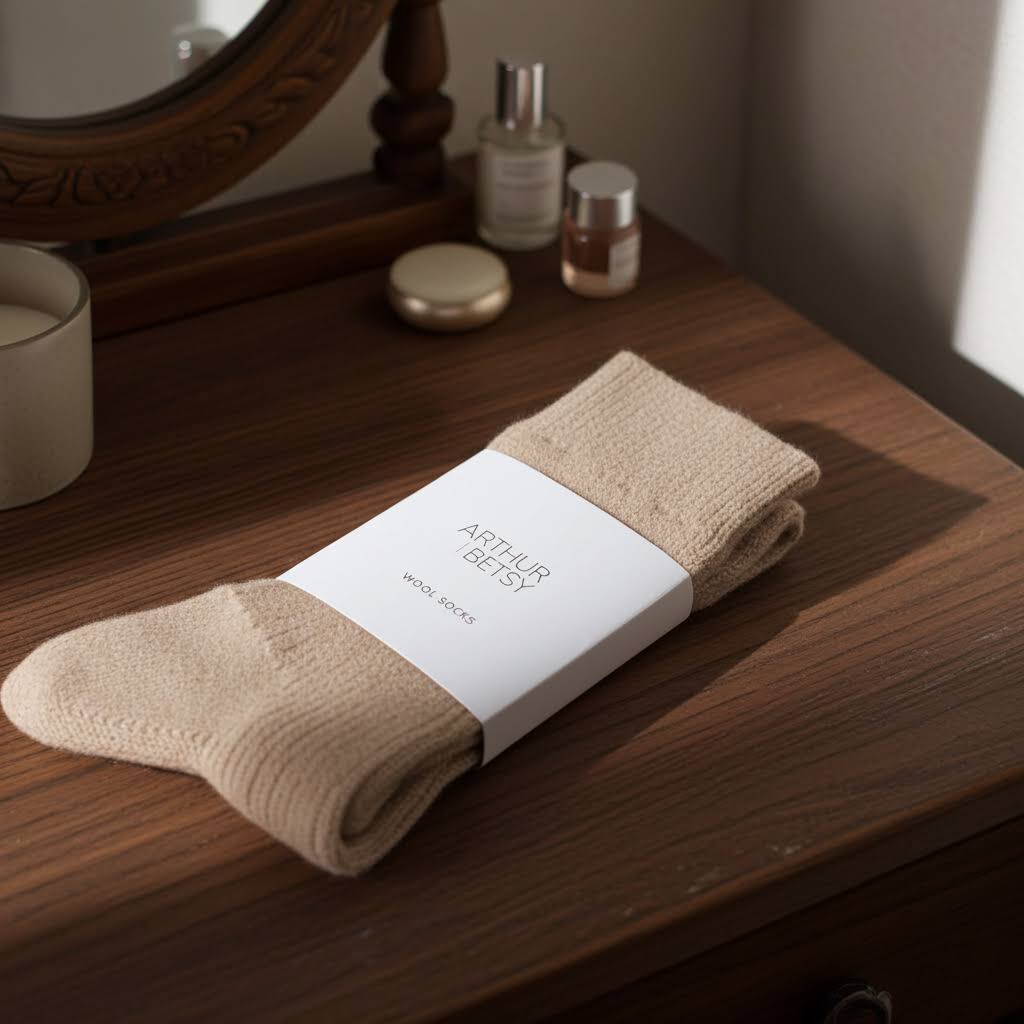 Cosy Alpaca Wool socks in wheat taupe | Luxurious & warm for maximum comfort | £9.99